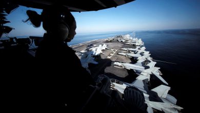 صورة حاملة طائرات أميركية في الخليج لمراقبة إيران