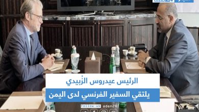 صورة الرئيس عيدروس الزُبيدي يلتقي السفير الفرنسي لدى اليمن