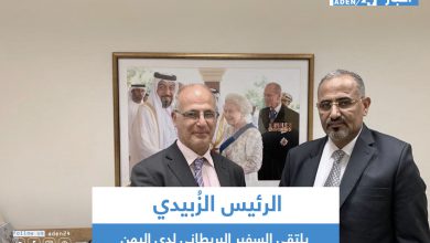 صورة الرئيس الزُبيدي يلتقي السفير البريطاني لدى اليمن