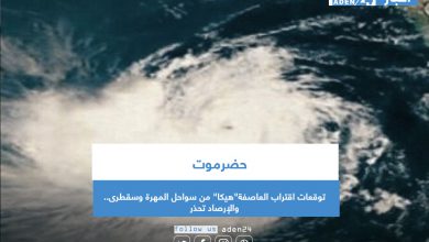 صورة توقعات اقتراب العاصفة”هيكا” من سواحل المهرة وسقطرى..  والإرصاد تحذر