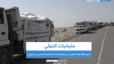 صورة مليشيات الحوثي تمنع منظمة الغذاء العالمي من إدخال المساعدات للسكان المحاصرين في الدريهمي