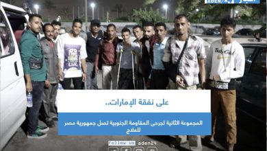 صورة على نفقة الإمارات..  المجموعة الثانية لجرحى المقاومة الجنوبية تصل جمهورية مصر للعلاج