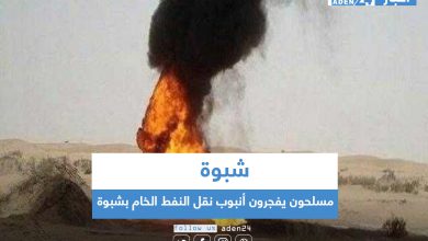 صورة مسلحون يفجرون أنبوب نقل النفط الخام بشبوة