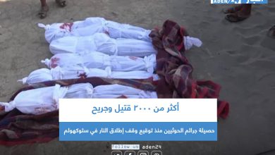 صورة أكثر من 2000 قتيل وجريح حصيلة جرائم الحوثيين منذ توقيع وقف إطلاق النار في ستوكهولم