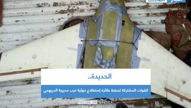 صورة الحديدة .. القوات المشتركة تسقط طائرة إستطلاع حوثية غرب مديرية الدريهمي