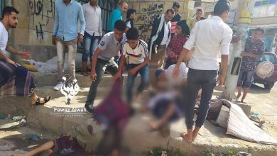 صورة قتلى وجرحى بينهم مدنيين جراء اشتباكات بين عناصر الحشد الإخواني بتعز