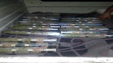 صورة الحزام الأمني يضبط قذائف ومتفجرات متنوعة في العاصمة عدن