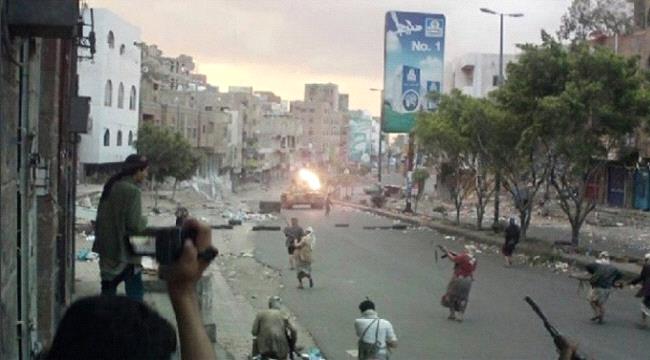 اشتباكات عنيفة بين فصيلين مسلحين تابعين لمليشيا الإخوان في تعز