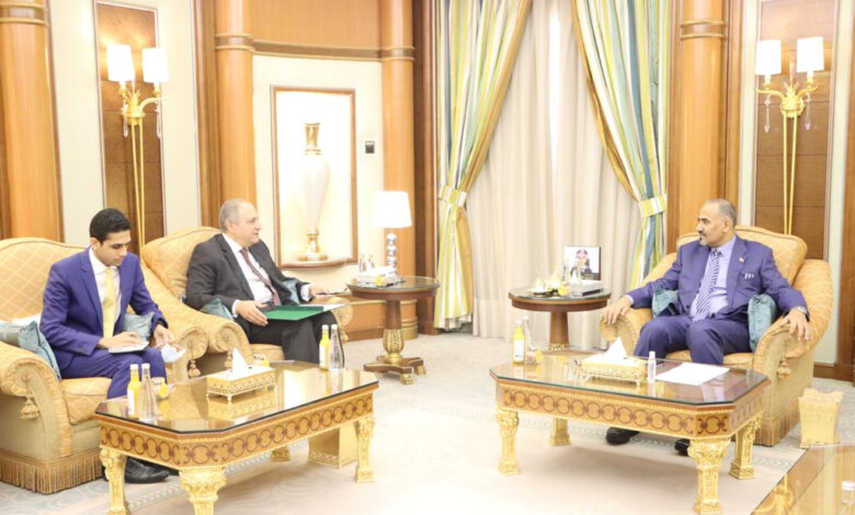 الرئيس الزُبيدي يبحث مع السفير المصري تعزيز حماية باب المندب ومحاربة الإرهاب