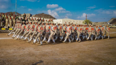 صورة عرض عسكري مهيب لقوات اللواء أول مشاة في ذكرى الاستقلال الوطني الـ 53