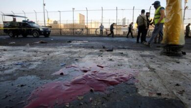 صورة سقوط أكثر من 40 قتيلاً وجريحاً بانفجارين وسط بغداد
