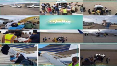 صورة طائرة إماراتية خاصة تنقل جرحى حادث سير #سقطرى إلى أبوظبي