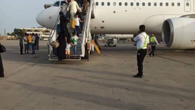 صورة مطار العاصمة عدن يستقبل أول رحلة لشركة الاسكندرية للطيران قادمة من مصر