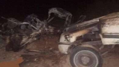 صورة مقتل واصابة 8 أشخاص دهسا بآلية عسكرية تابعة لمليشيا حزب الإصلاح في شبوة