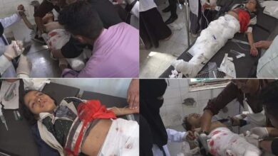 صورة بالصور.. استشهاد وإصابة 6 أطفال بقذيفة حوثية في #تعز اليمنية