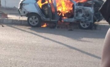 صورة فيديو يظهر لحظه انفجار سيارة الإعلامي “محمود العتمي” وزوجته “رشا عبدالله”