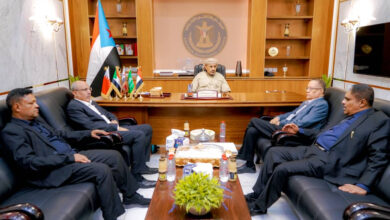 صورة الرئيس الزُبيدي: حضرموت تمثل العمق الاستراتيجي للجنوب وهي محل اهتمام القيادة