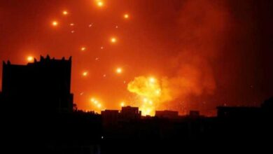 صورة وسط تحليق لطيران التحالف .. انفجارات عنيفة تهز صنعاء اليمنية