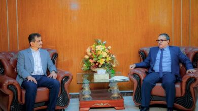 صورة المحافظ لملس يناقش مع رئيس جامعة عدن  جُملة من القضايا الخاصة بالجامعة