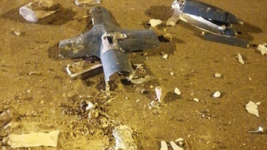 صورة تدمير مسيّرة حوثية استهدفت مطار الملك عبدالله بـ جازان