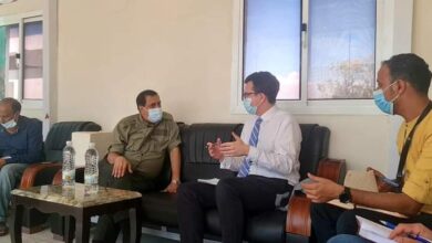 صورة مدير أمن العاصمة عدن يناقش مع المستشار السياسي للمبعوث الأممي عدد من القضايا الأمنية