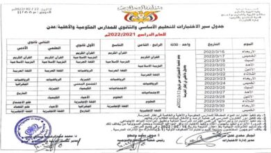صورة تحديد موعد اختبارات التعليم الأساسي والثانوي في مدارس العاصمة عدن” وثيقة”