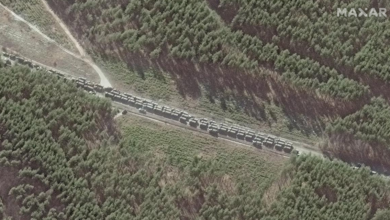 صورة رتل عسكري روسي بطول 64 كم يتحرك باتجاه كييف