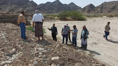 صورة فريق وزاري يتفقد عدداً من منشآت الري في محافظة أبين