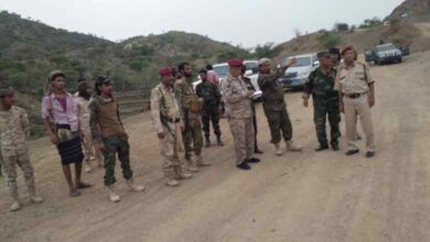صورة قيادات عسكرية تزور الصبيحة وتتفقد المقاتلين في جبهتي حيفان وعيريم