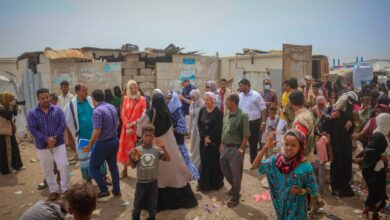 صورة وفد منظمة WFP  يزور مديرية دار سعد ويطلع على أوضاع النازحين