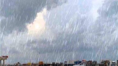 صورة سقوط أمطار غزيرة في الريدة الشرقية