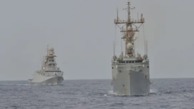 صورة انتشار بحري لقوة أمريكية أوروبية في خليج عدن
