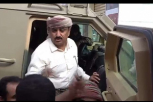 صورة أول تصريح للمحافظ بن الوزير من عتق بعد سيطرة القوات الجنوبية عليها (فيديو)