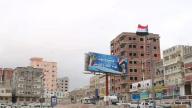 صورة عاصمة حضرموت تتزين بأعلام الجنوب وصور الرئيس الزبيدي