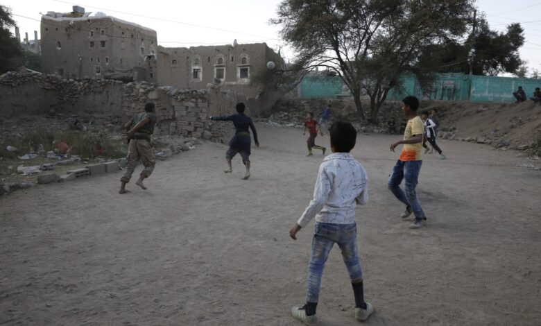 young yemenis play soccer on the eve of the end of un brokered truce