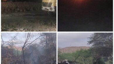 صورة حضرموت.. الدفاع المدني يخمد حريق في مزارع الشين بغيل باوزير