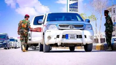 صورة قوات دفاع شبوة تنفذ إجراءات أمنية مشددة لمنع دخول السلاح الى مدينة عتق