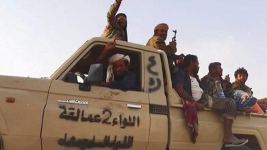صورة ألوية العمالقة تسقط طائرة حوثية دون طيار في مأرب اليمنية