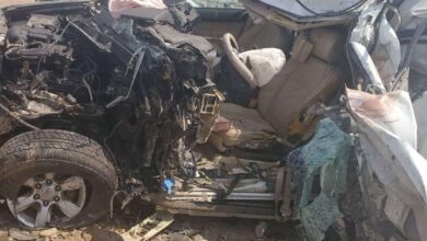 صورة مصرع السائق الخاص لمدير شركة نانا باليمن بحادث مروع أعدم السيارة