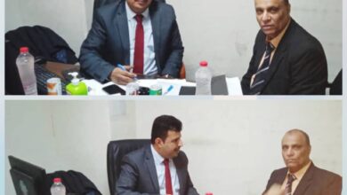 صورة إجتماع بين مدير عام هيئة المواصفات والمقاييس ومدير عام جمرك مطار عدن الدولي
