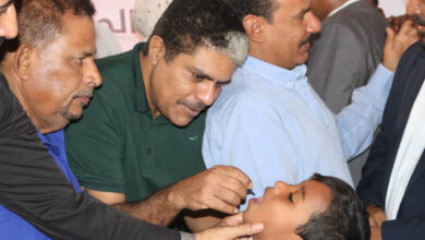 صورة رئيس تنفيذية انتقالي حضرموت يشارك مكتب الصحة بالمحافظة تدشين الحملة الوطنية الطارئة للتحصين ضد شلل الأطفال