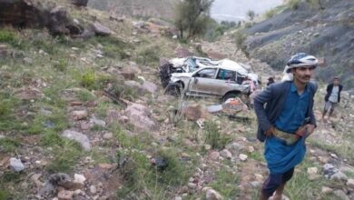 صورة وفاة 7 أشخاص من أسرة واحدة بحادث سير مروع بحجة اليمنية