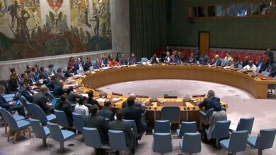 صورة جلسة لمجلس الأمن تناقش تطورات الأوضاع في اليمن