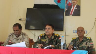 صورة سقطرى… اجتماع رئيس أركان حرب اللواء الأول مشاة بحري بقادة وحدات اللواء