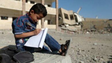 صورة الصليب الأحمر: 20 % من مدارس اليمن مغلقة بسبب الحرب