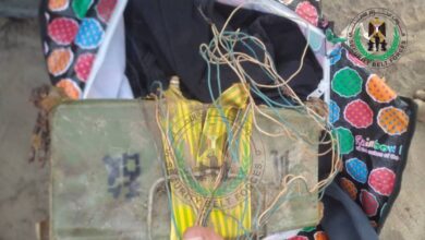 صورة حزام لحج يلقي القبض على شخص بحوزته عبوة ناسفة