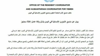 صورة الأمم المتحدة تدين تصفية الحكيمي في معتقلات الحوثي
