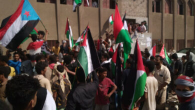 صورة مظاهرة حاشدة تجوب شوارع جعار تضامنا مع فلسطين