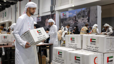 صورة الإمارات: تجهيز 550 طناً من المواد الإغاثية ضمن حملة «تراحم من أجل غزة»