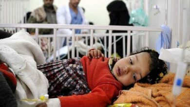 صورة تقرير دولي: تسجيل نحو ألف حالة اشتباه بالكوليرا في اليمن خلال خمسة أسابيع